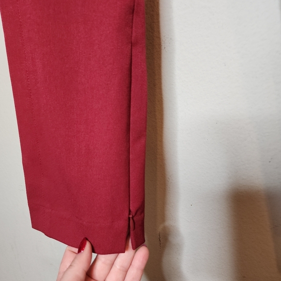 NWT Ann Taylor Zip Ankle Red High Rise Skinny Ankle Pant Stretch Size 12 - Picture 10 of 15